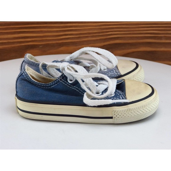 Converse Sz 5 Toddler Boys Sneaker Blue Fabric All Star Medium - Picture 5 of 10